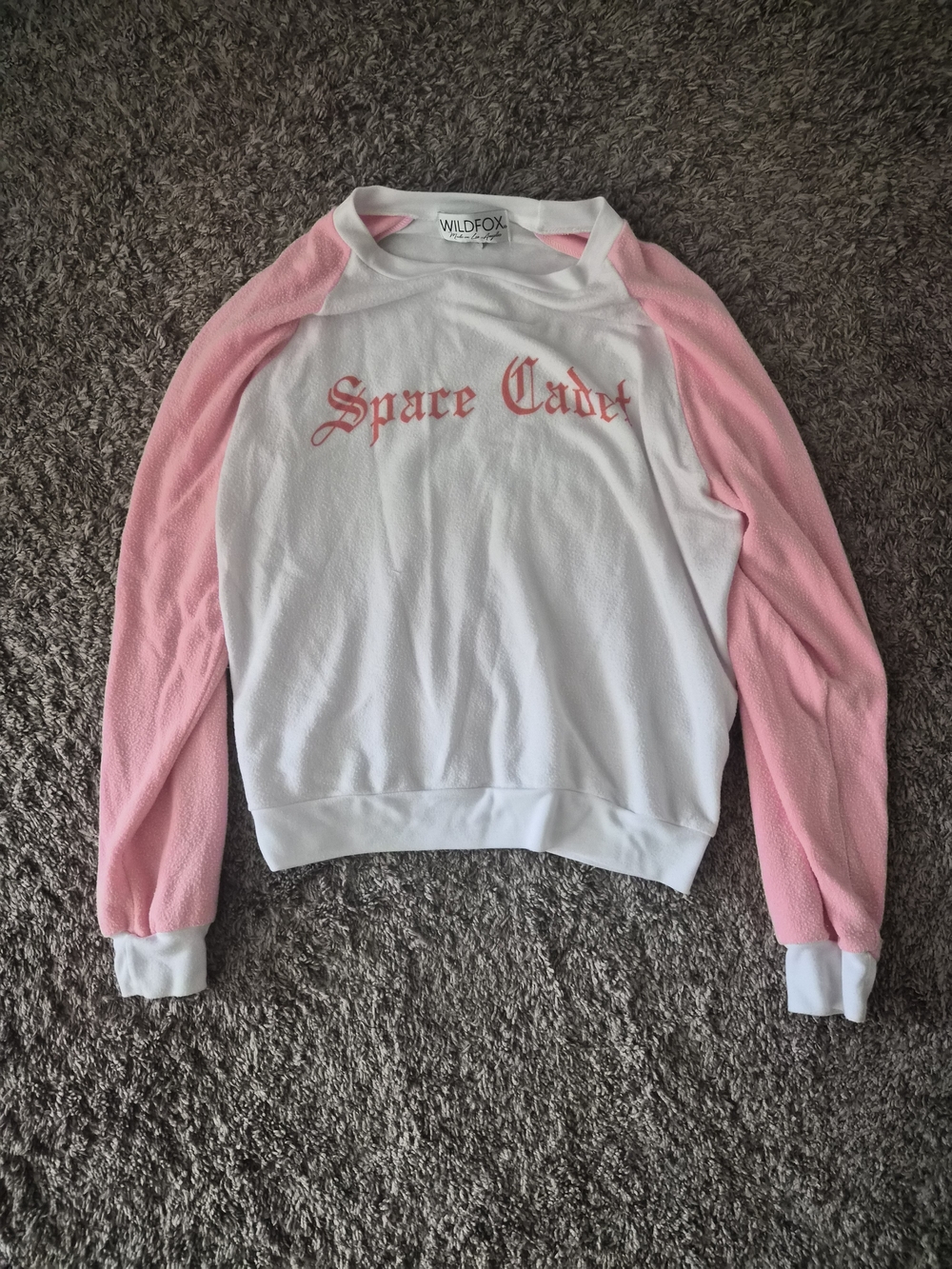Wildfox 'Space Cadet' White & Pink Sweater, Size Large, Excellent Condition